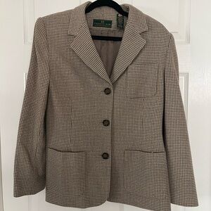 Vintage Wool Houndstooth Blazer